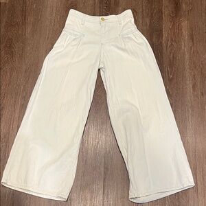 Free People Cream Wide-Leg Pants